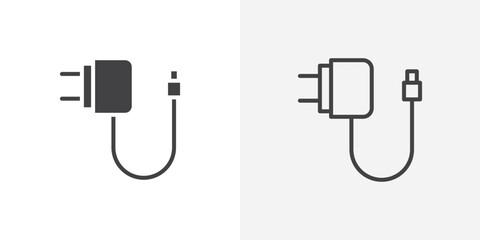 Poster - Charger icon vector symbol for mobile apps and website UI designs.