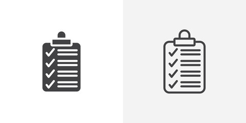 Poster - Clipboard icon vector symbol for mobile apps and website UI designs.