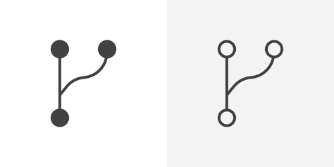 Poster - Code branch icon vector symbol for mobile apps and website UI designs.