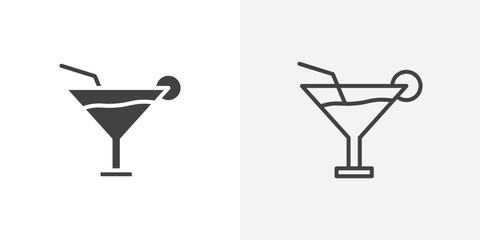 Poster - Cocktail icon vector symbol for mobile apps and website UI designs.