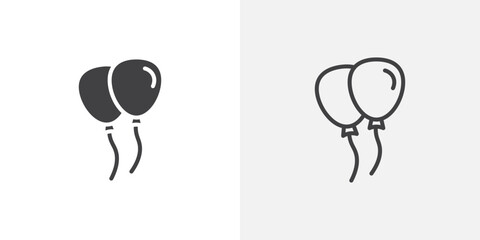 Poster - Balloons icon vector symbol for mobile apps and website UI designs.