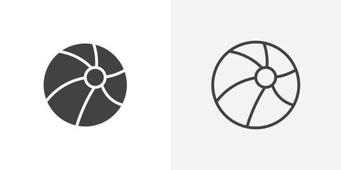 Poster - Beach ball icon vector symbol for mobile apps and website UI designs.