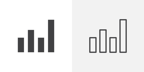 Poster - Bar chart icon vector symbol for mobile apps and website UI designs.