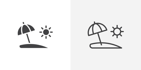 Poster - Beach icon vector symbol for mobile apps and website UI designs.