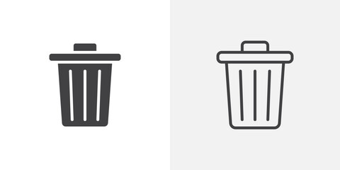 Poster - Bin icon vector symbol for mobile apps and website UI designs.