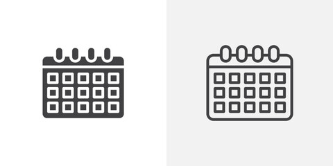 Poster - Calendar icon vector symbol for mobile apps and website UI designs.