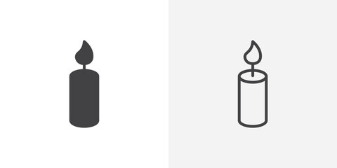 Poster - Candle icon vector symbol for mobile apps and website UI designs.