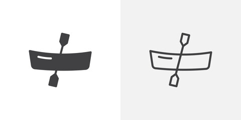 Poster - Canoe icon vector symbol for mobile apps and website UI designs.