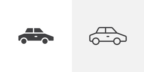 Poster - Car icon vector symbol for mobile apps and website UI designs.