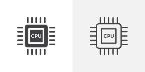 Poster - CPU icon vector symbol for mobile apps and website UI designs.