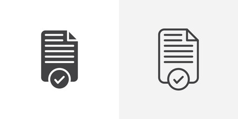 Poster - Accept document icon vector symbol for mobile apps and website UI designs.