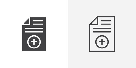 Poster - Add document icon vector symbol for mobile apps and website UI designs.