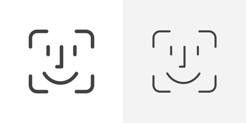 Poster - Face id icon vector symbol for mobile apps and website UI designs.
