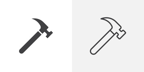 Poster - Hammer icon vector symbol for mobile apps and website UI designs.