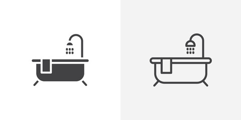 Poster - Bathroom icon vector symbol for mobile apps and website UI designs.