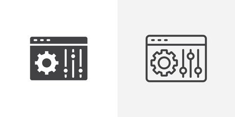 Poster - Control panel icon vector symbol for mobile apps and website UI designs.