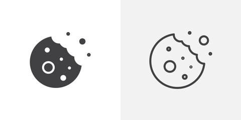 Poster - Cookie icon vector symbol for mobile apps and website UI designs.