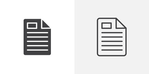 Poster - Document icon vector symbol for mobile apps and website UI designs.