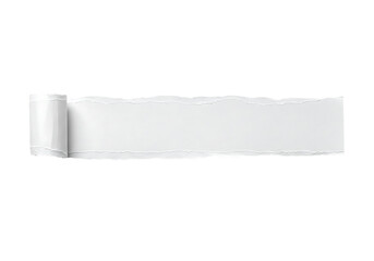 Leinwandbilder - Torn White Paper Strip with Rolled Edge on Black Background for Text Overlay or Design Element