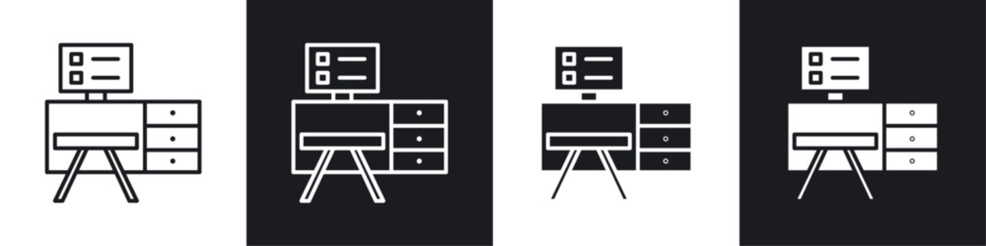 Workplace icons graphic vectors