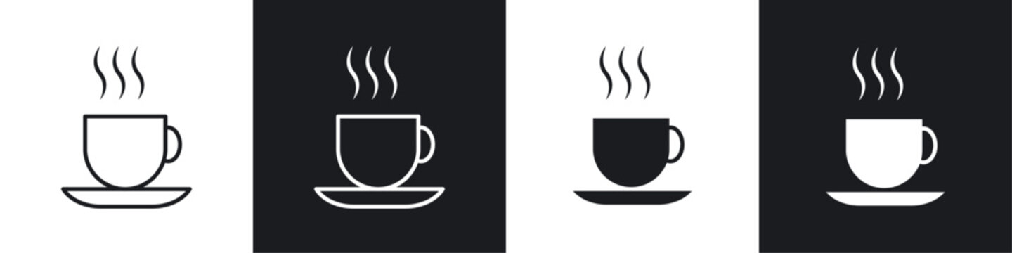 Cup of coffee icons graphic vectors
