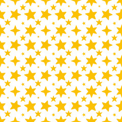 Poster - Seamless pattern of yellow stars on transparent background, concept for textile, wallpaper, packaging, and design projects
