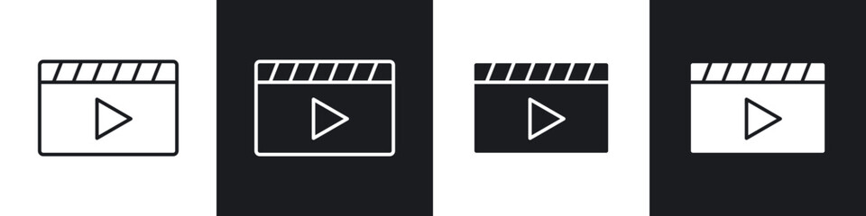 Aufkleber - Video icons vector graphics for web designs