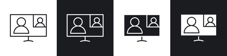 Poster - Video chat icons vector graphics for web designs