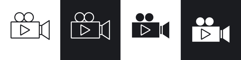 Aufkleber - Video camera icons vector graphics for web designs