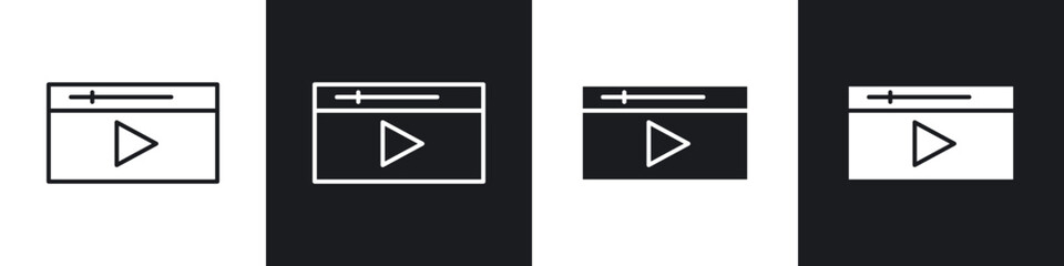 Aufkleber - Video tutorial icons vector graphics for web designs