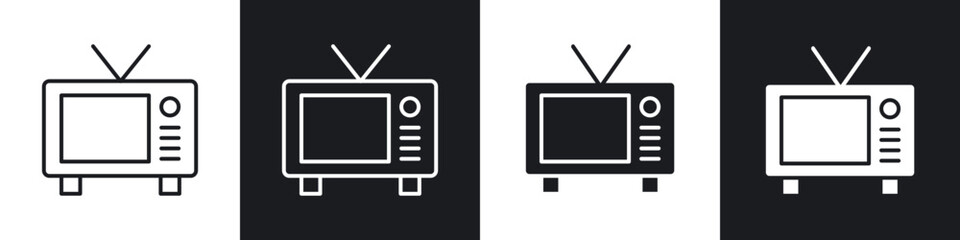 Aufkleber - Television icons vector graphics for web designs