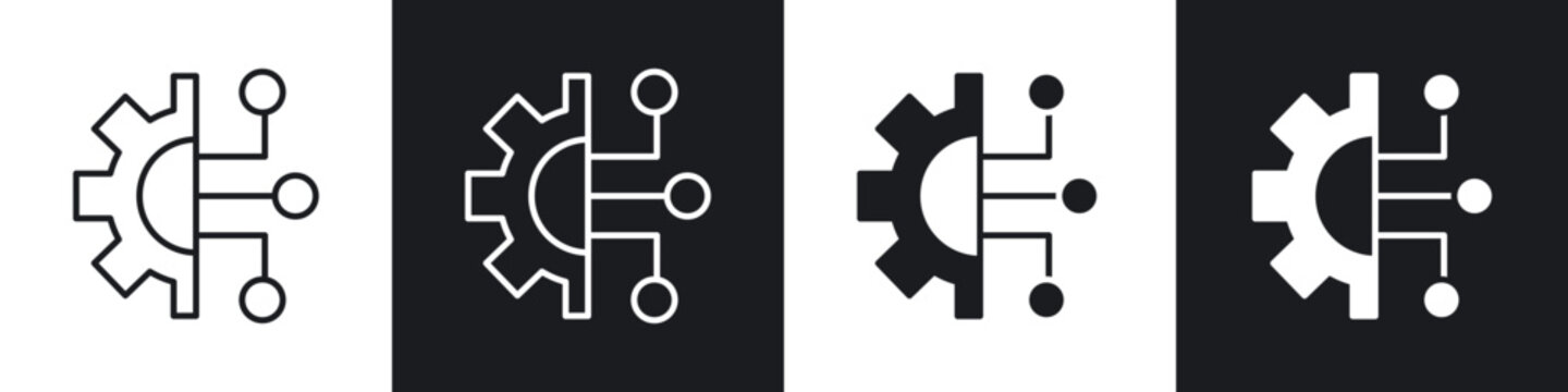 Technology icons vector graphics for web designs