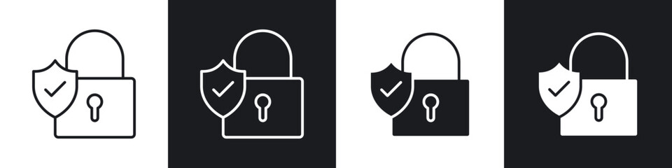 Poster - Security lock icons vector graphics for web designs
