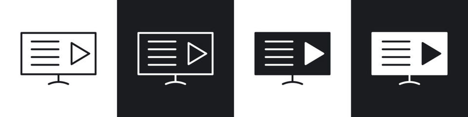 Poster - Online course icons vector graphics for web designs