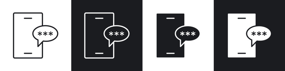 Poster - Otp sms password icons vector graphics for web designs