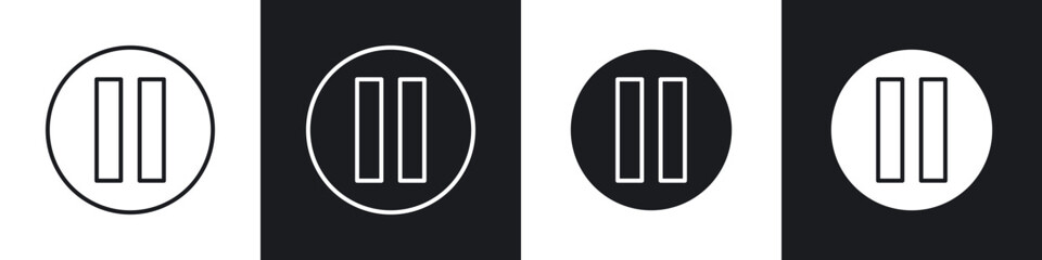 Aufkleber - Pause button icons vector graphics for web designs