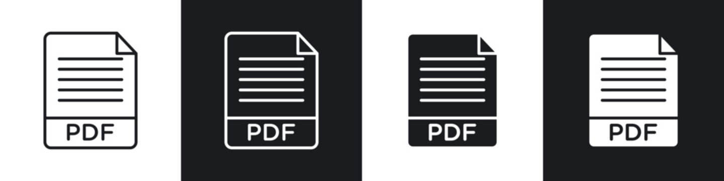 PDF file icons vector graphics for web designs