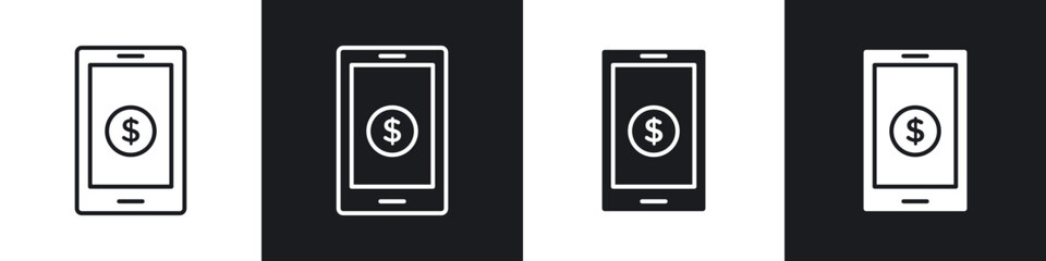 Aufkleber - Mobile banking icons vector graphics for web designs