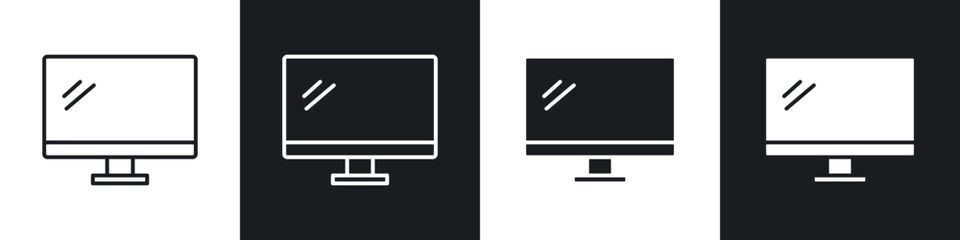Aufkleber - Monitor icons vector graphics for web designs