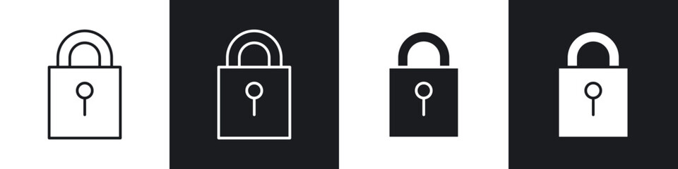 Aufkleber - Lock icons vector graphics for web designs