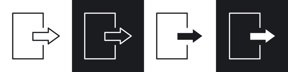 Poster - Logout icons vector graphics for web designs