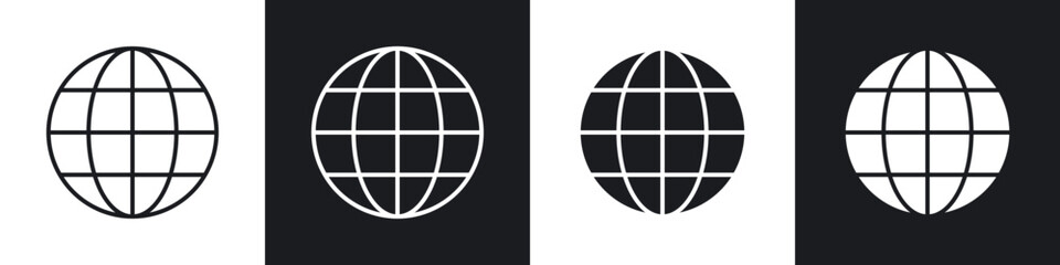 Aufkleber - Globe icons vector graphics for web designs