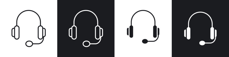Aufkleber - Headphones icons vector graphics for web designs