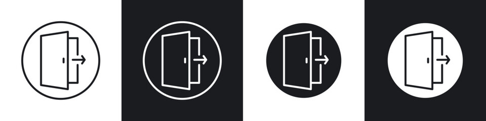 Poster - Exit icons vector graphics for web designs