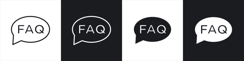 Poster - FAQ icons vector graphics for web designs