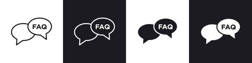 Poster - FAQs icons vector graphics for web designs