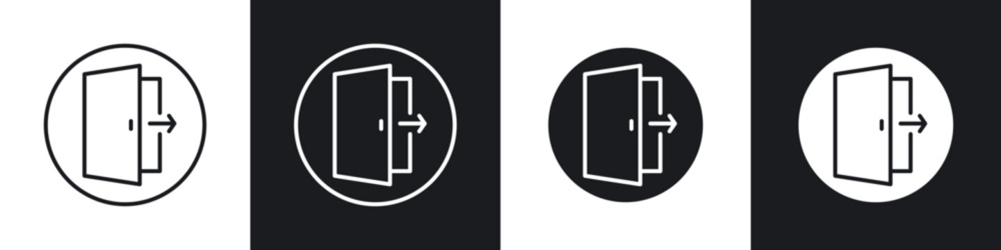 Exit icons vector graphics for web designs