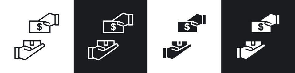 Aufkleber - Cash on delivery icons vector graphics for web designs