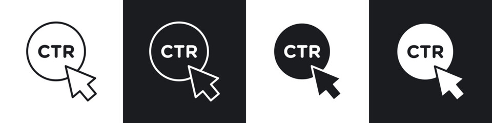 Poster - CTR icons vector graphics for web designs