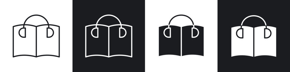 Aufkleber - Audiobook icons vector graphics for web designs